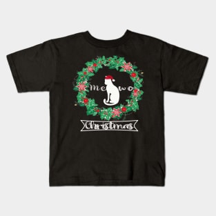 mewo christmas t-shirt. new year Kids T-Shirt